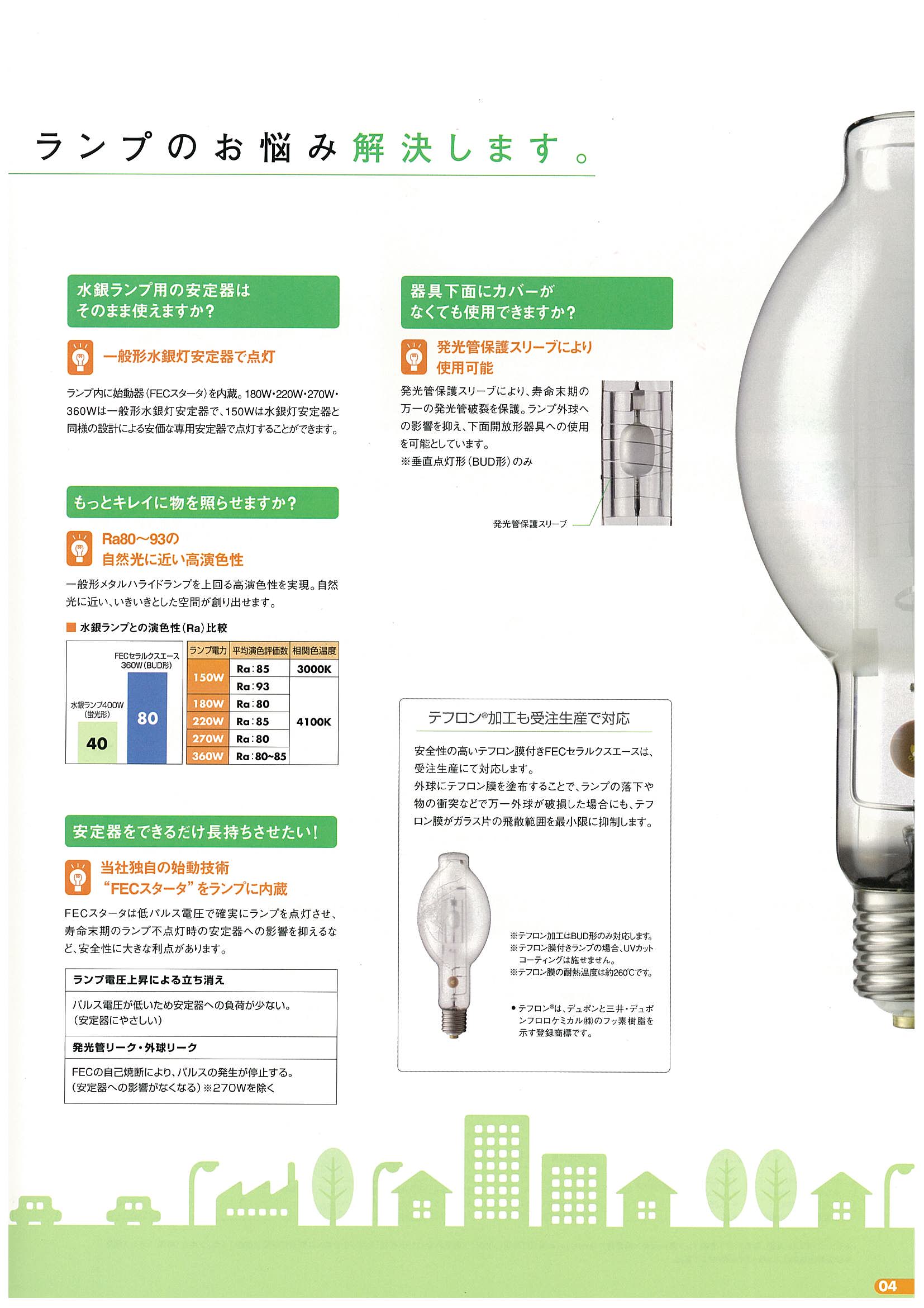 岩崎 ＦＥＣセラルクスエースＰＲＯ１９０Ｗ：拡散形 M190FCLSPWBUD