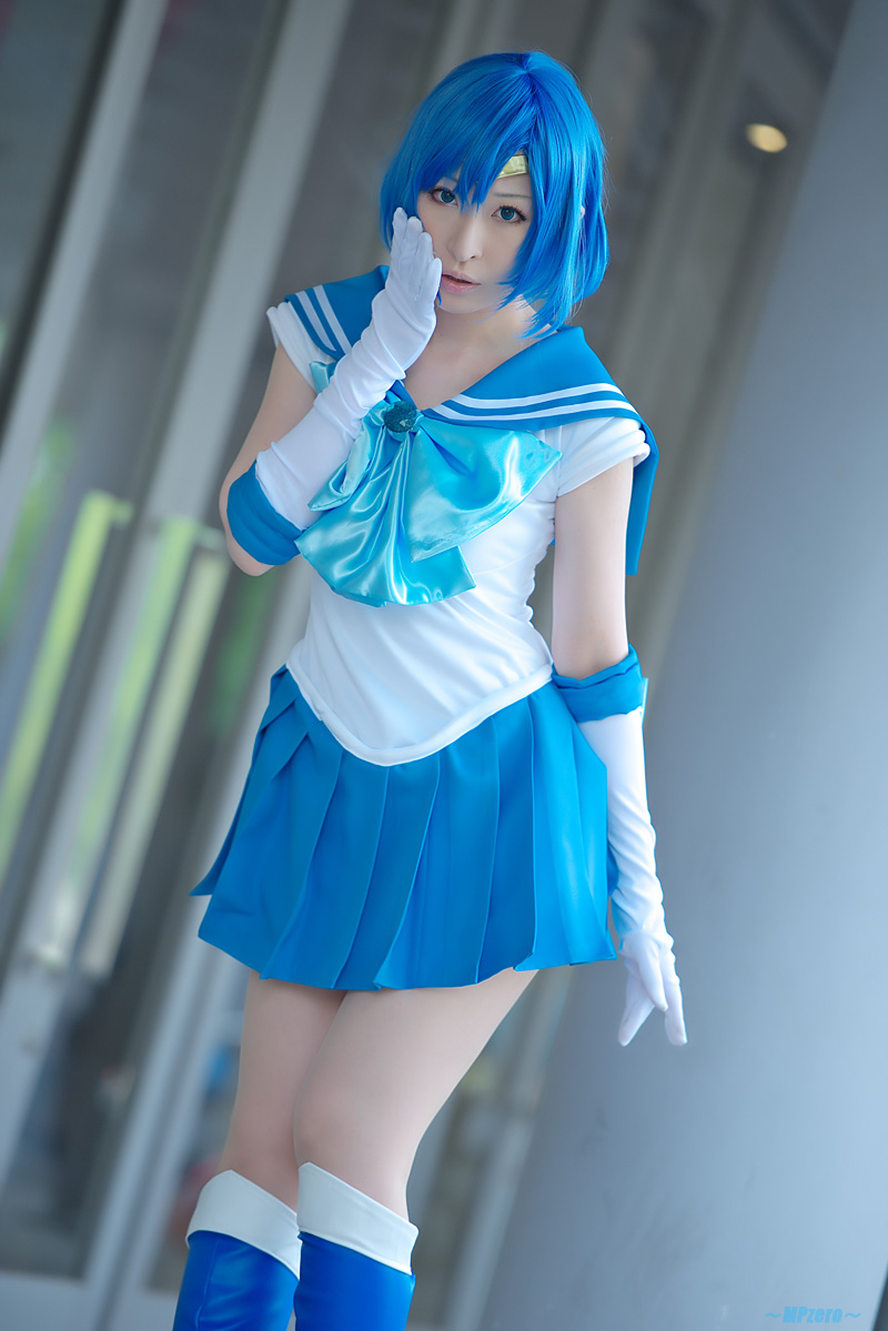 bishoujo senshi sailor moon blue hair boots cosplay elbow gloves gloves ...