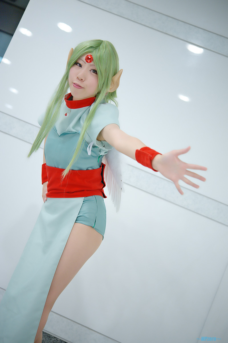 blouse caramel eyes cosplay cuffs elf ears finn fish green hair ...